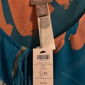 Chico Tropics Poncho, New with Tags, Size S/M